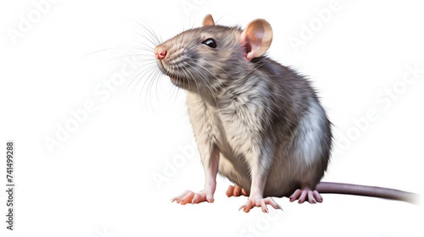Fototapeta Rat on white background