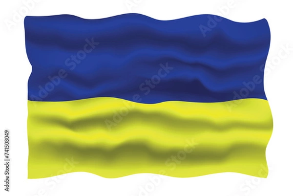 Fototapeta Vector image of Ukrainian flag on a white background.