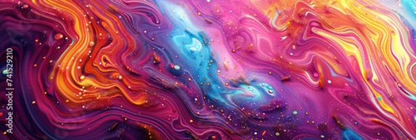 Obraz abstract background with liquid neon fluid