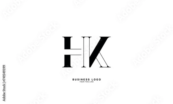 Fototapeta HK, KH, H, K, Abstract Letters Logo Monogram