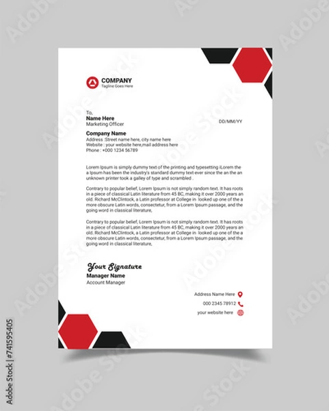 Obraz Creative Letterhead Template Design I Letterhead Design