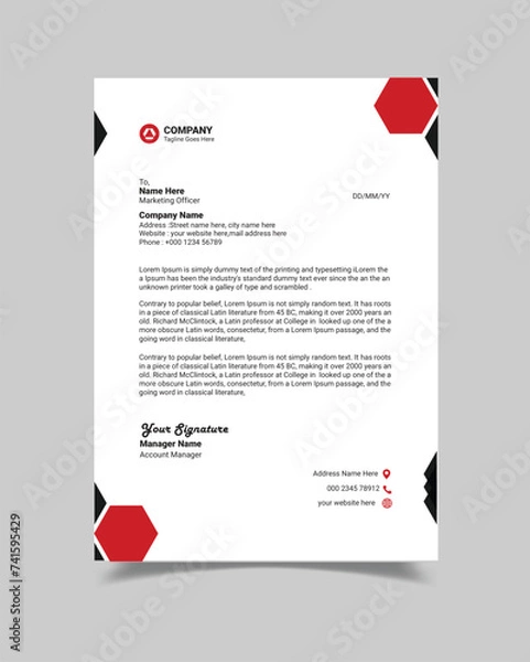 Obraz Creative Letterhead Template Design I Letterhead Design