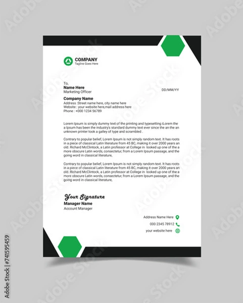 Obraz Creative Letterhead Template Design I Letterhead Design