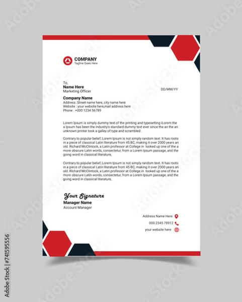 Obraz Creative Letterhead Template Design I Letterhead Design
