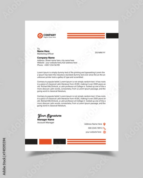 Obraz Creative Letterhead Template Design I Letterhead Design