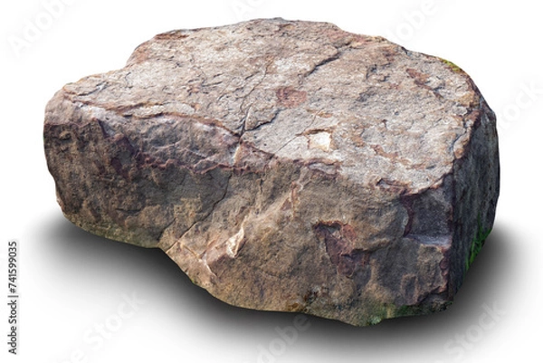 Fototapeta Set of stones white background Clipping path