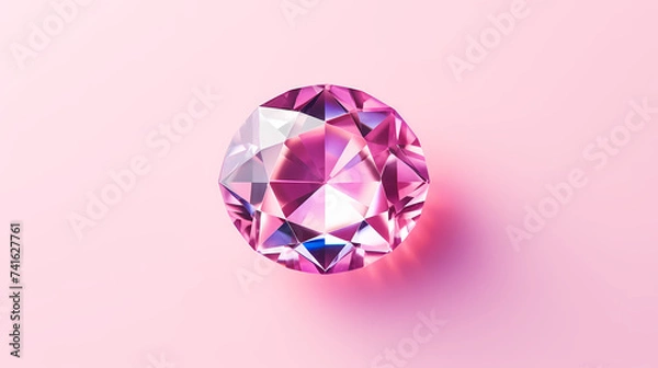 Obraz Crystal illustration with copy space, banner, flat lay, top view