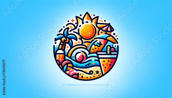 Fototapeta Generative AI Summer Icon