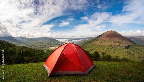 Obraz Red dome tent isolated with clipping path