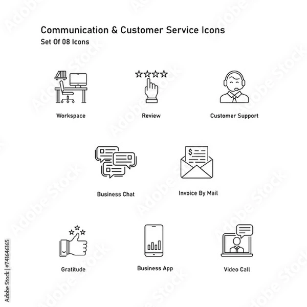 Fototapeta Communication and Customer Service Vector Icon Design