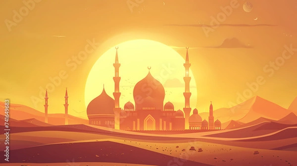 Fototapeta illustration islamic mosque background