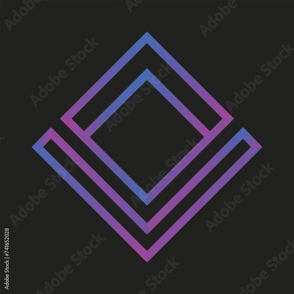 Obraz Vector abstract logo on a dark background