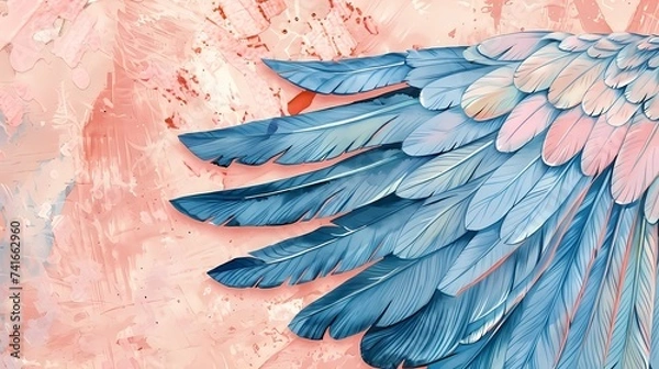 Obraz bird feathers background pattern, banner, wings background picture, seamless background