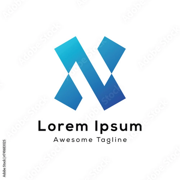 Fototapeta n letter creative logo