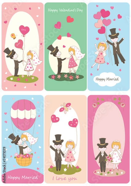 Obraz Set of flayers for Valentines Day