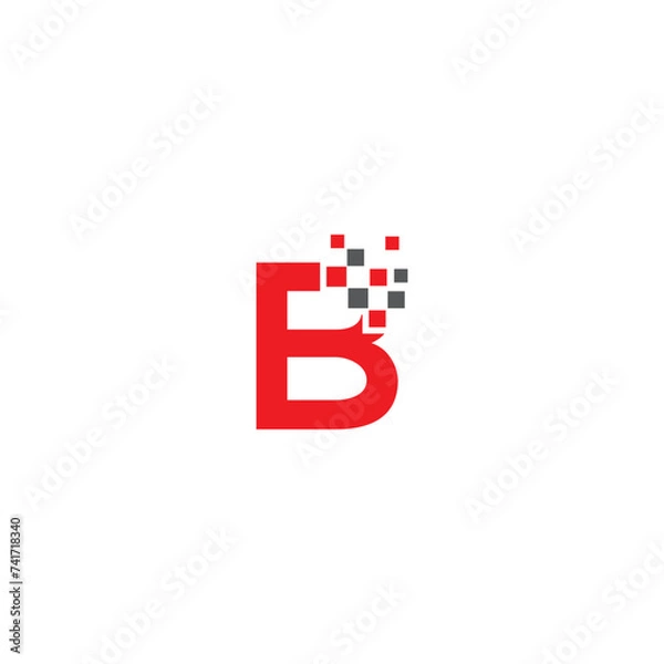 Obraz b logo, b icon, b tech logo, logo design