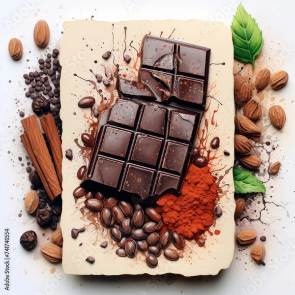 Fototapeta Chocolate Piece on Table