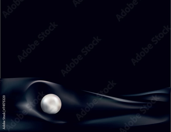 Fototapeta Perła na czarnym jedwabiu