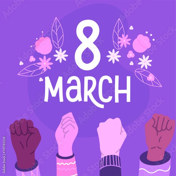 Obraz International women's day banner with hands