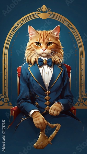 Obraz a cat logo generative ai