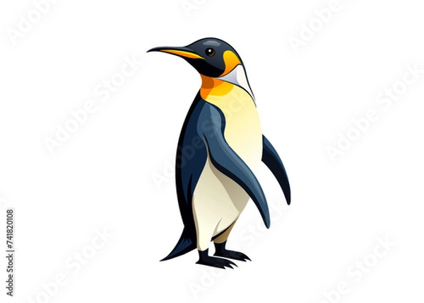 Fototapeta Cute emperor penguin isolated vector