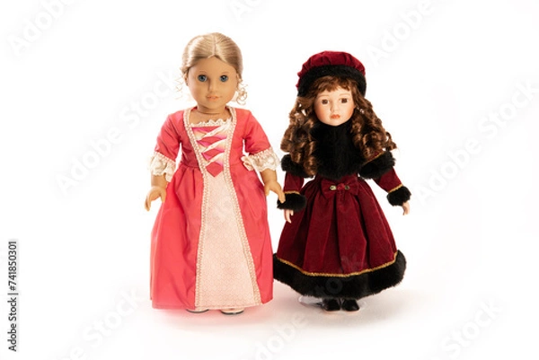 Obraz two beautiful dolls on a white background