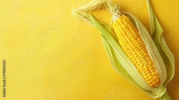 Fototapeta one corn and Yellow Background