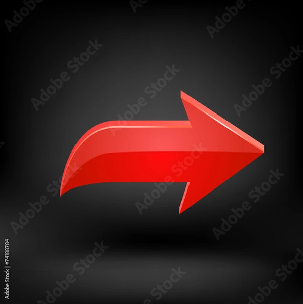 Fototapeta Red arrow. Vector