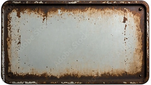 Fototapeta Vintage rusty blank sign background. Copy space for text.