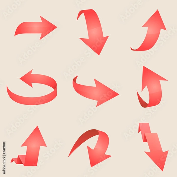 Fototapeta Red arrow. Vector