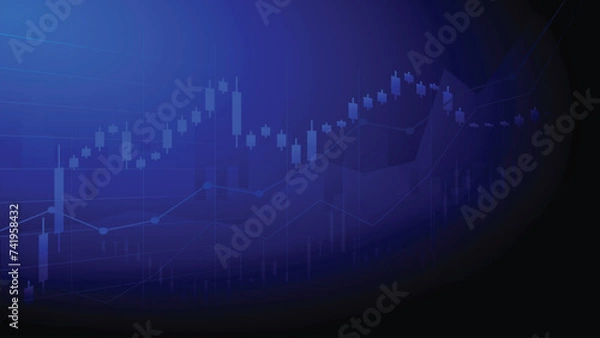 Fototapeta Stock market or forex trading investment graph in graphic design concept.