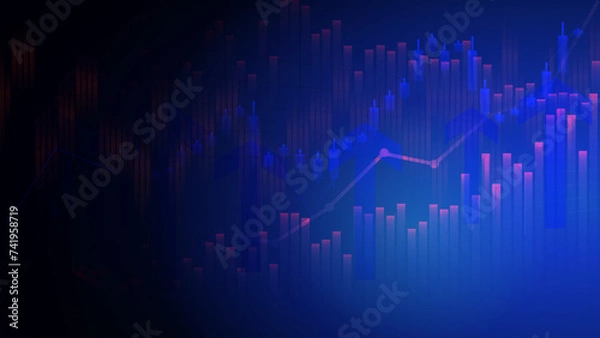 Fototapeta Stock market or forex trading investment graph in graphic design concept.