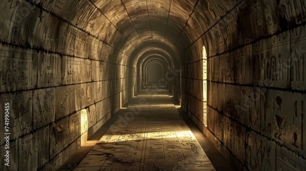 Fototapeta secret tunnel inside the pyramids of giza