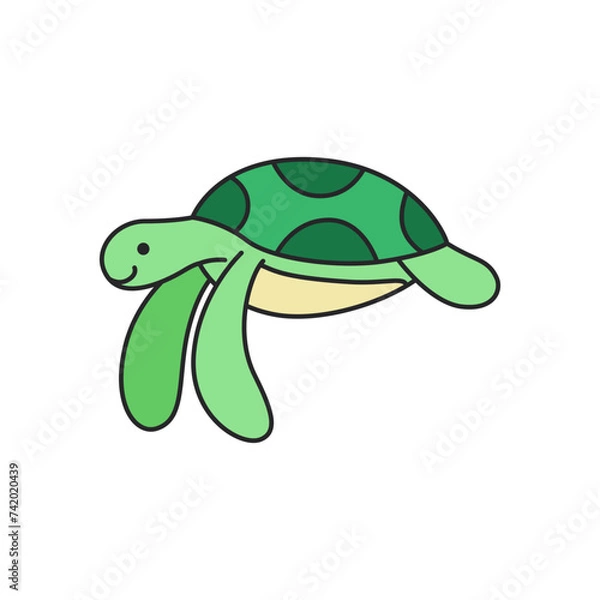 Fototapeta Turtle icon. Flat illustration of turtle vector icon for web design