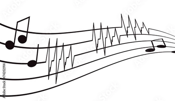 Fototapeta Vector background with a musical theme.