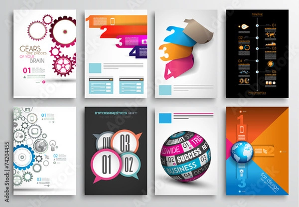 Fototapeta Set of Flyer Design, Infographics. Brochure Designs