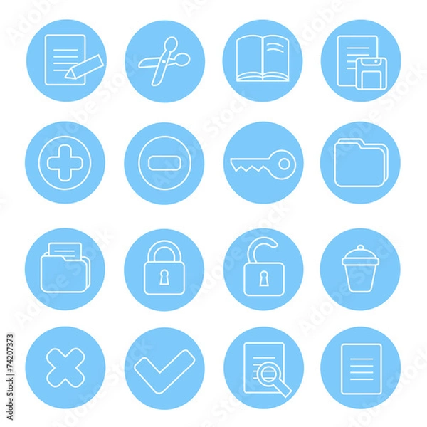 Fototapeta Navigation icon and buttons set.  Vector illustration of