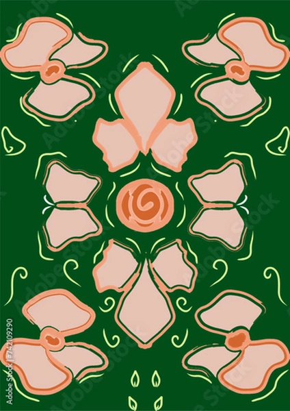 Fototapeta seamless pattern with flowers