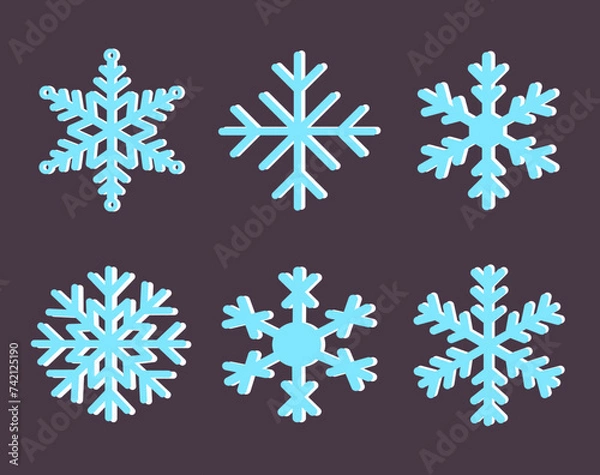 Fototapeta snowflake icon set simple vector illustration