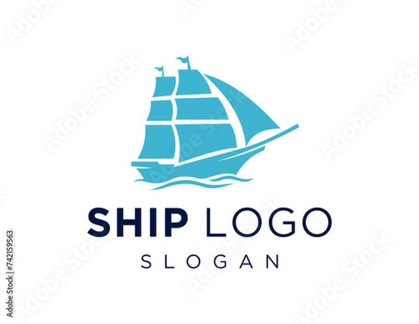 Fototapeta The logo design is about Ship and was created using the Corel Draw 2018 application with a white background.
