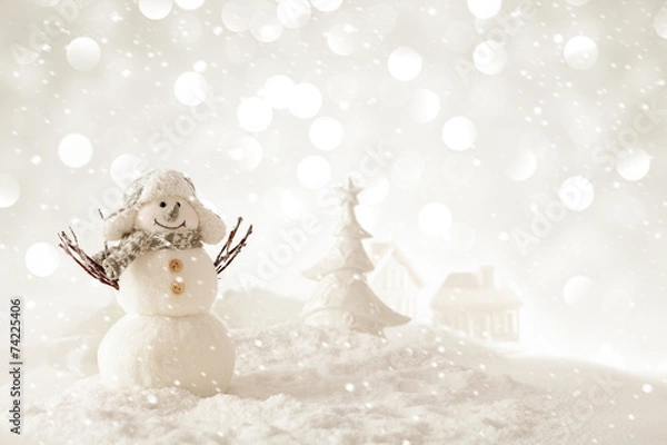 Obraz bałwan bożego narodzenia