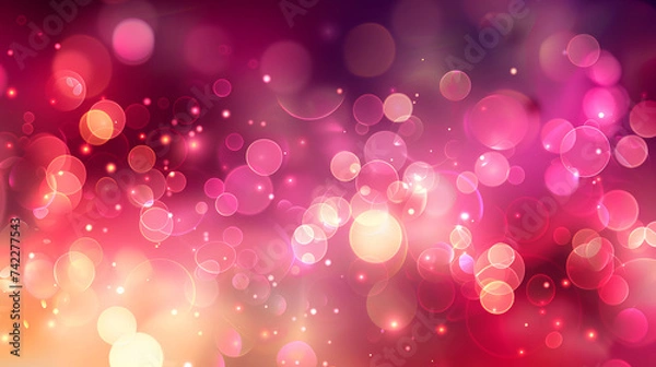 Fototapeta Bokeh with red and hot colors, lights out of focus, dimmed flame background.	