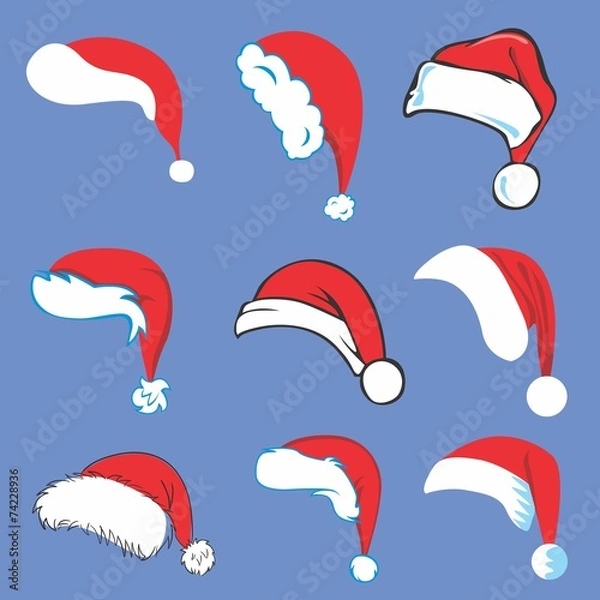 Obraz Set of Santa Hats