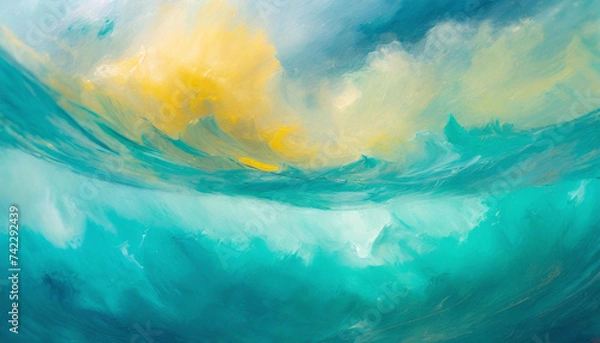 Fototapeta Turquoise Waters Golden Sky and cloud