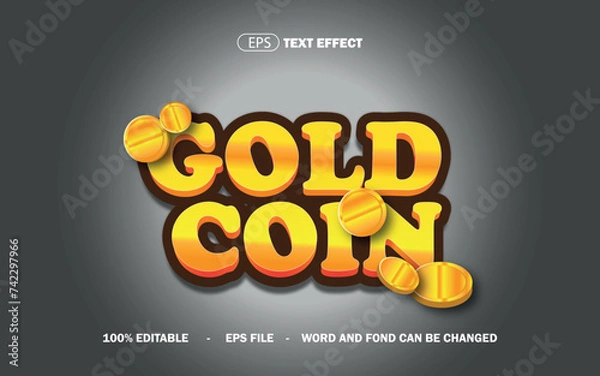 Obraz gold coin text effect style editable
