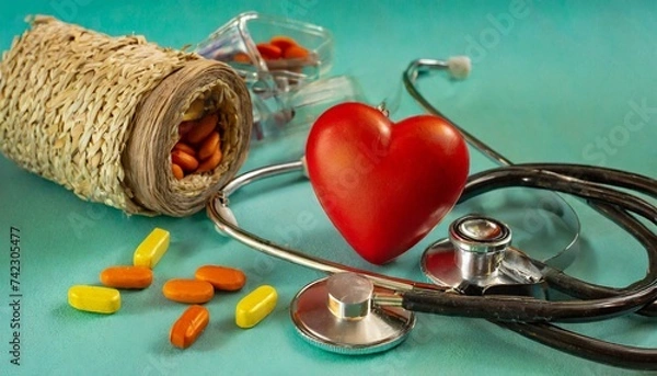Obraz Medical technology and healthcare treatment to diagnose heart disorder and disease of cardiovascular system, Ai Generate 