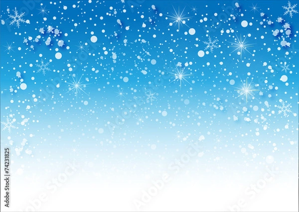 Fototapeta snow on blue-white background