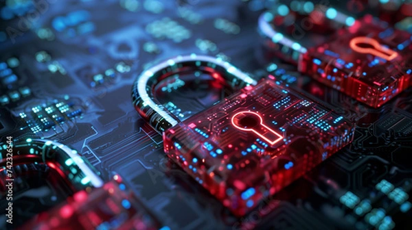 Obraz cybersecurity concept digital lock