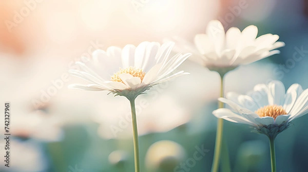 Obraz Daisy flower background, spring nature background