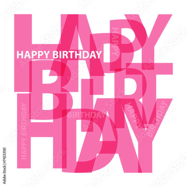 Obraz Vector happy birthday. Broken text